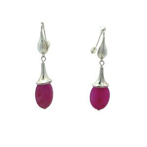 RLM Studio Sterling Silver & Purple Jadeite Pierced Hook Dangle Drop Earrings 72